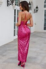 Blair Sequin Maxi Dress Hot Pink - Image 7