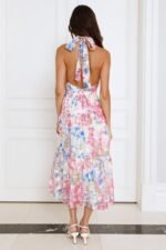 Wexalora Halter Midi Dress Pink - Image 6