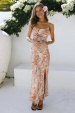 Catch The Waves Midi Dress Orange - Image 2