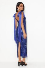 Camera Flash Sequin Maxi Dress Blue - Image 6