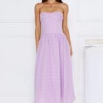 City Of Stars Strapless Embroidered Midi Dress Lilac