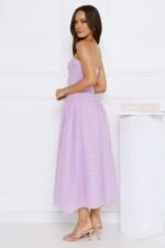 City Of Stars Strapless Embroidered Midi Dress Lilac - Image 4