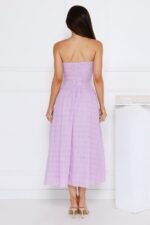 City Of Stars Strapless Embroidered Midi Dress Lilac - Image 5