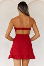 Dance Playlist Strapless Mini Dress Burgundy - Image 5