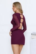 Desire High Long Sleeve Mini Dress Purple - Image 6