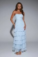 Dream State Strapless Maxi Dress Blue - Image 3