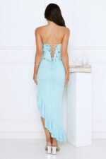 Enchanted Affection Strapless Sequin Midi Dress Blue - Image 6
