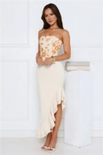 Enchanted Affection Strapless Sequin Midi Dress Yellow - Image 5