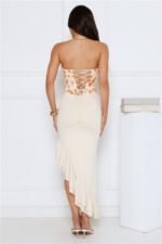 Enchanted Affection Strapless Sequin Midi Dress Yellow - Image 7