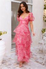 Enchanted Castle Midi Dress Pink