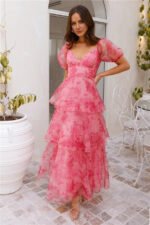 Enchanted Castle Midi Dress Pink - Image 3