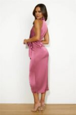 Events On High Satin Midi Dress Plum - Image 4