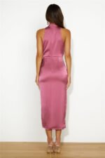 Events On High Satin Midi Dress Plum - Image 5