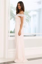 Exclusive Guest List Off Shoulder Maxi Dress Pink - Image 4