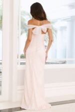 Exclusive Guest List Off Shoulder Maxi Dress Pink - Image 5