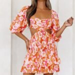 Exotic Blooming Girl Mini Dress Print
