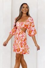 Exotic Blooming Girl Mini Dress Print - Image 2