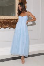 Feature Me Tulle Midi Dress Blue - Image 3