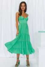 Freshly Brewed Midi Dress Green - Image 3