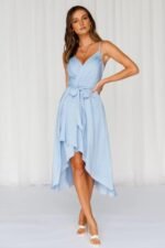 Fuel To My Fire Midi Dress Steel Blue - Image 4