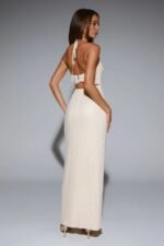 Glimmer Game Sequin Maxi Dress Beige - Image 7