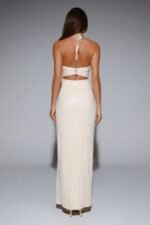 Glimmer Game Sequin Maxi Dress Beige - Image 8