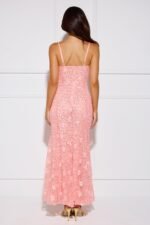 Glitter Wave Sequin Maxi Dress Peach - Image 7
