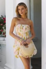 High Summer Strapless Mini Dress Print - Image 9