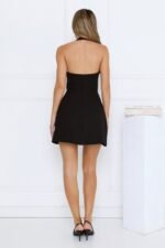 Hotel Service Halter Mini Dress Black - Image 10