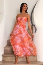 In Fantasy Midi Dress Orange - Image 2