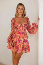 Janeiro Sun Long Sleeve Mini Dress Pink - Image 5
