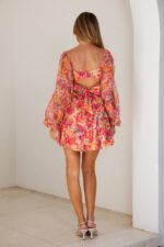 Janeiro Sun Long Sleeve Mini Dress Pink - Image 8