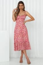 Kaitlyn Midi Dress Pink - Image 3