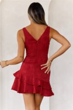 Kiara Mini Dress Maroon - Image 4