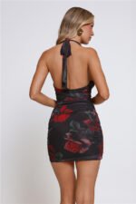 Kissed By Roses Halter Mini Dress Black - Image 6