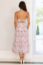 Like Wearing Poetry Strapless Midi Dress Pink - Image 6