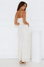 Love Wild Sequin Maxi Dress White - Image 3