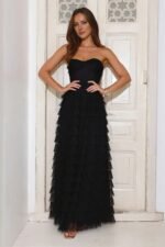 Lovers In Paris Strapless Tulle Maxi Dress Black - Image 3