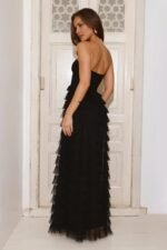 Lovers In Paris Strapless Tulle Maxi Dress Black - Image 5