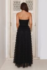 Lovers In Paris Strapless Tulle Maxi Dress Black - Image 6