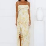 Lush Reverie Midi Dress Yellow