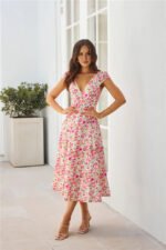 Luxury In The Sun Midi Dress Pink - Image 2