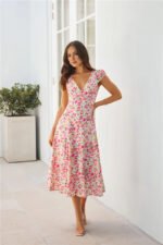 Luxury In The Sun Midi Dress Pink - Image 3