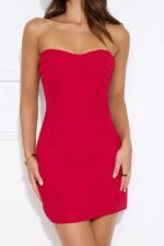 Make It Work Strapless Mini Dress Red - Image 6