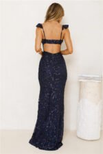 Night Of Opulence Sequin Maxi Dress Navy - Image 6