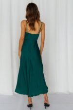 No Missing Kisses Midi Dress Forest Green - Image 6