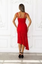 Only Fantasy Lace Midi Dress Red - Image 5