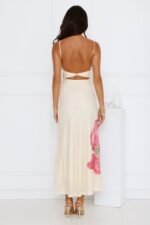 Paradise Glow Mesh Midi Dress Yellow - Image 5