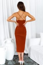 Party Lover Midi Dress Rust - Image 6