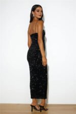 Party Mood Sequin Maxi Dress Black - Image 4